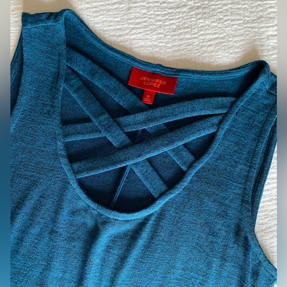 Jennifer Lopez sleeveless scoop neck dress with front criss-cross detail - Picture 2 of 5